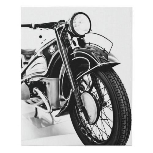 BMW Classic Bike Black white print modern decor Faux Canvas Print