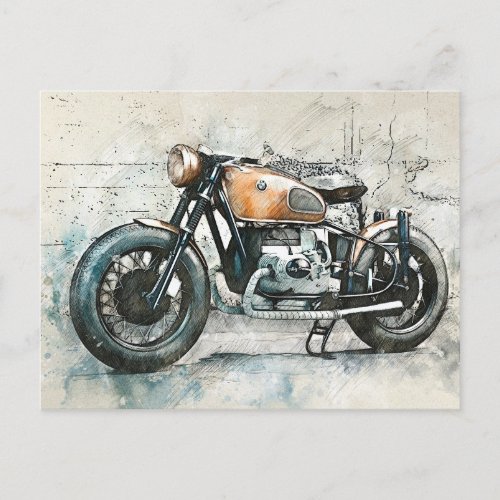 BMW Classic Motorcycle Postcard