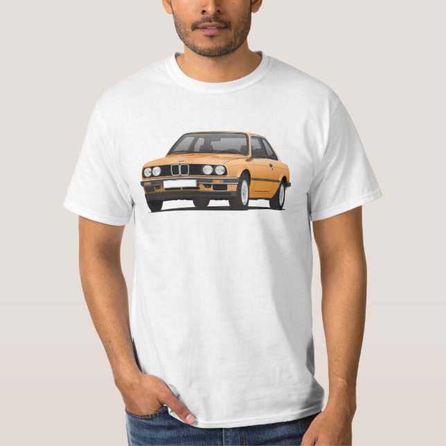 BMW E30 (3-series), illustration, orange T-Shirt (Front)