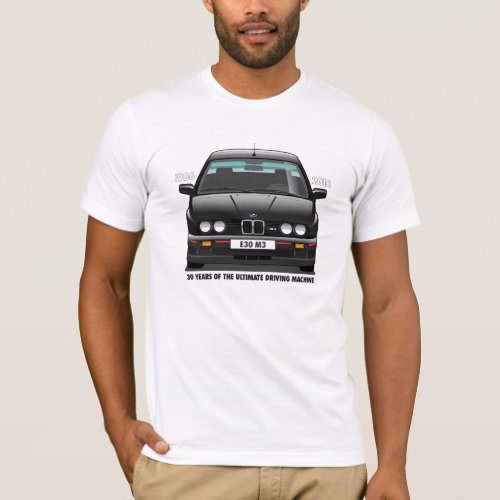 BMW E30 M3 30th Anniversary Black Evo Black Type T_Shirt