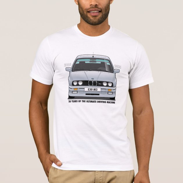 BMW E30 M3 30th Anniversary Silver Black Type T Shirt Zazzle