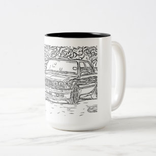 BMW 3 series, E30, illustration, black Coffee Mug