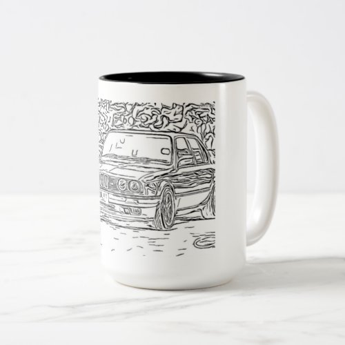 BMW E30 sketch 2 Two_Tone Coffee Mug