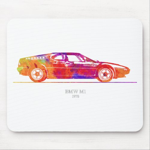 BMW M1 1978 Watercolor Mouse Pad