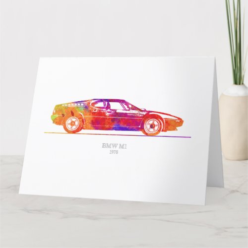 BMW M1 1978 Watercolor Thank You Card