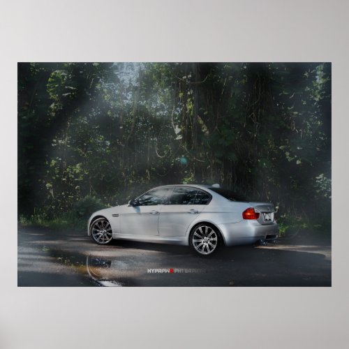 BMW M3 E90 in the Mist Poster