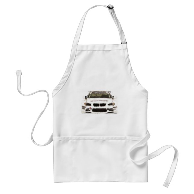 BMW M3 Racing Car Hand Painted Art Brush Template Adult Apron (Front)