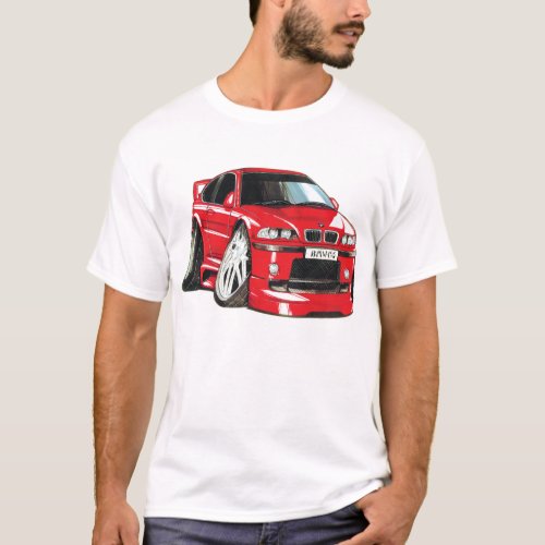 BMW M3 red E36 car caricature T_Shirt