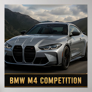 BMW M4 Competition Modern Performance Sports Car Poster