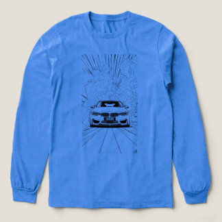 BMW M4 F82 Drift Line Art Smoke Long Sleeve T-Shir Tri-Blend Shirt