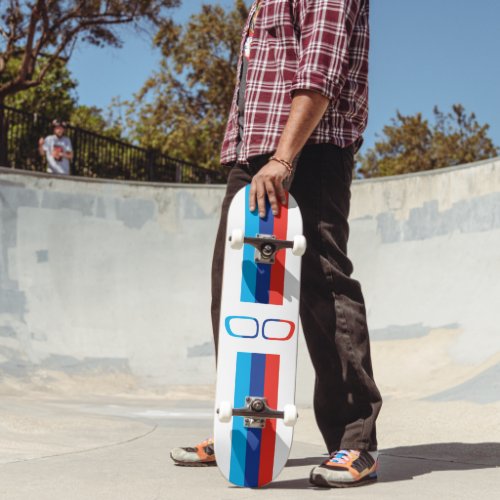 BMW M stripes and kidneys fan art white Skateboard