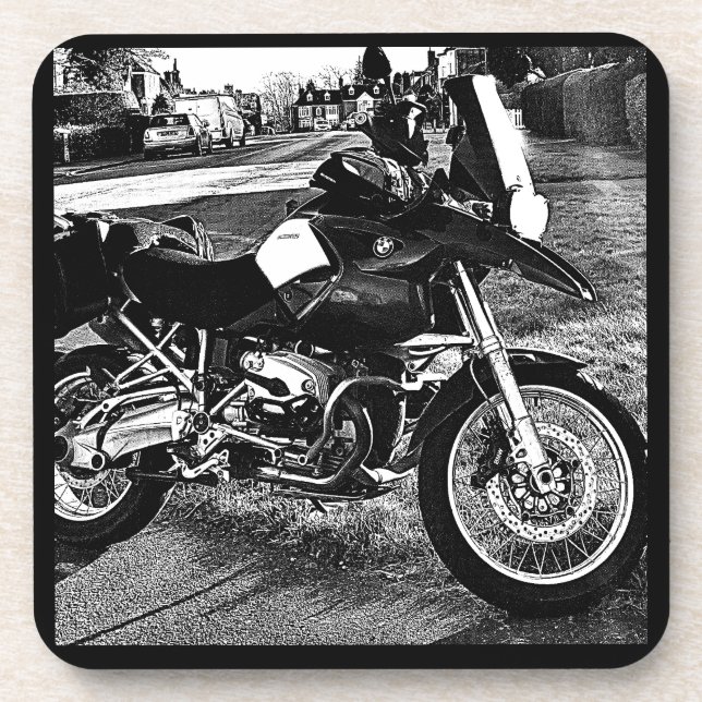 BMW Motor Bike Birthday Beverage Coaster (Front)