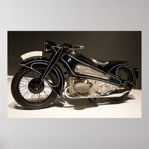 BMW MOTORCYCLE 1934 R7 CONCEPT ART DECO POSTER