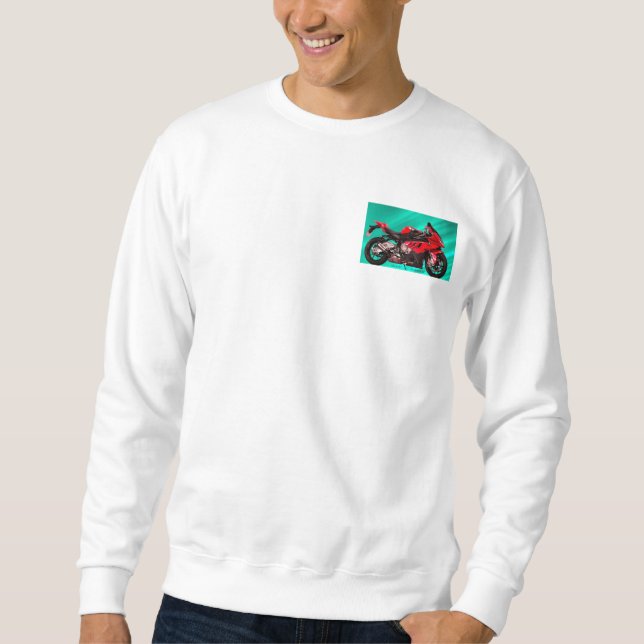 BMW Motorcycle for Basic Sweatshirt, White Sweatshirt (Front)