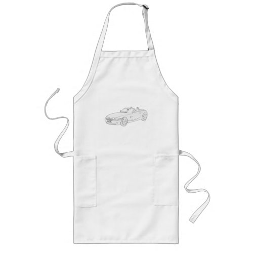 BMW Z4 Black and White Pencil Style Drawing Long Apron