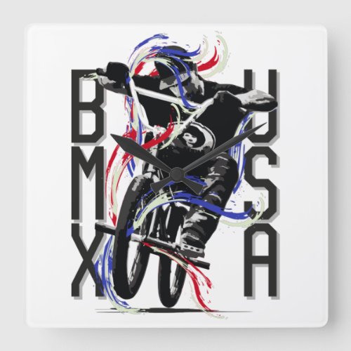 Bmx America _ Bmx USA Square Wall Clock