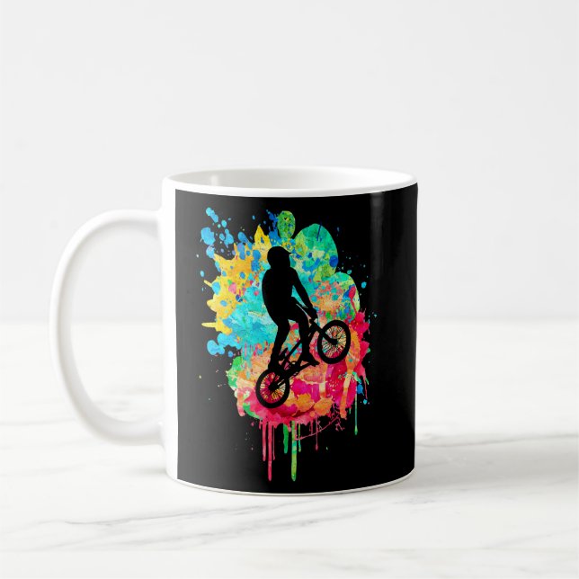 Bmx And Cross Rider Design In Popart 1  Coffee Mug (Left)