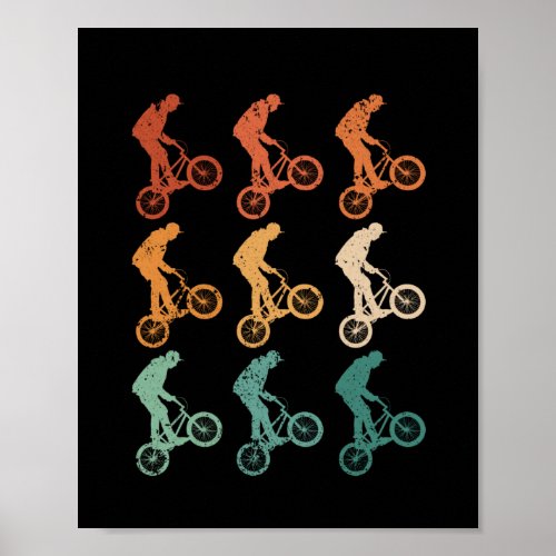 BMX Bicycle Biker Vintage Wheely Bike Motocross Poster
