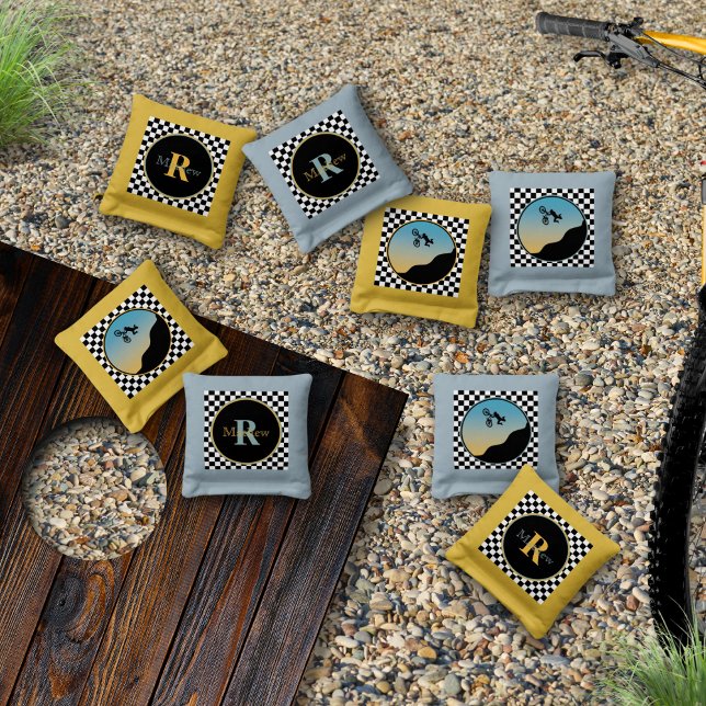 BMX Bicycle Checkered Cornhole Bags (Creator Uploaded)