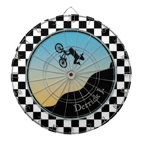 BMX Bicycle Moto Cross Checkered Dart Board