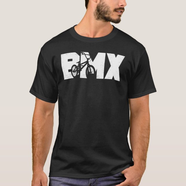 Bmx Bicycle Motocross Bike Biker Biking Graphics D T-Shirt (Front)