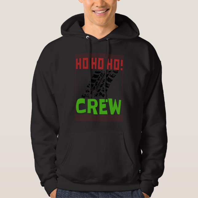 BMX Bicycle Mountain Offroad Ho Ho Ho Crew Santa Hoodie (Front)