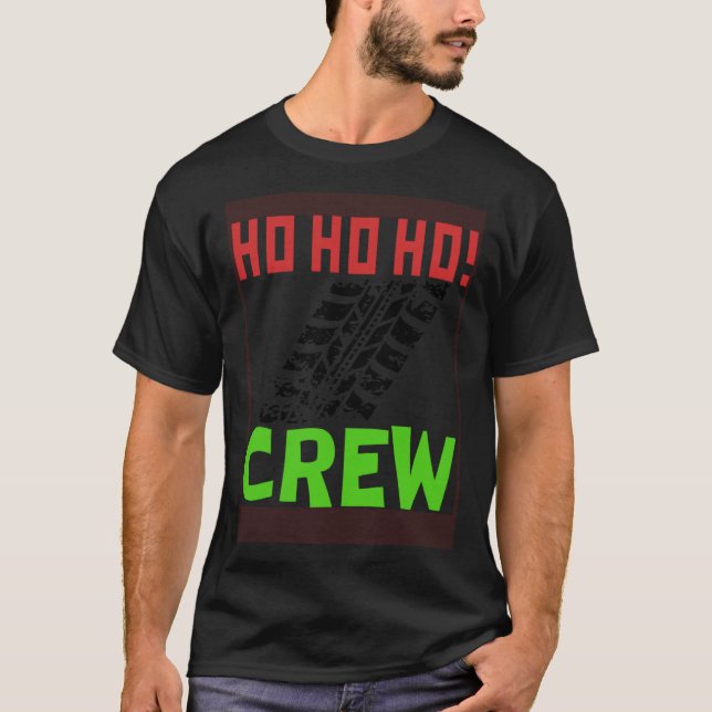 BMX Bicycle Mountain Offroad Ho Ho Ho Crew Santa T-Shirt (Front)