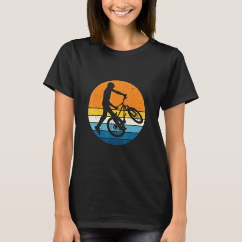 Bmx Bicycle Racing Sports Retro Vintage Sunset Bik T_Shirt