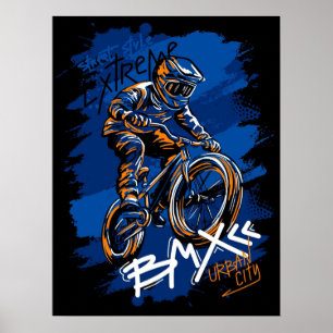Bmx Bicycle Urban Graffiti streetwear Poster