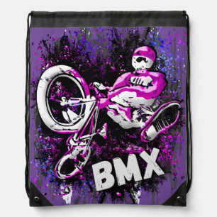 Bmx Bicycle - Urban Grunge Bike Streetart Drawstring Bag