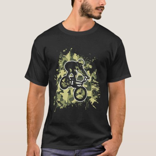 BMX Bike Bicycle Camouflage MTB Biker BMX Racing T_Shirt