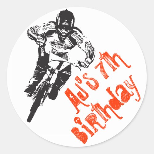 BMX bike Birthday Classic Round Sticker