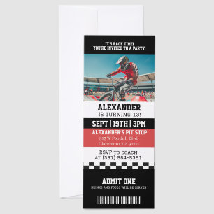 BMX Bike Birthday Party Invitation Raffle Tickets