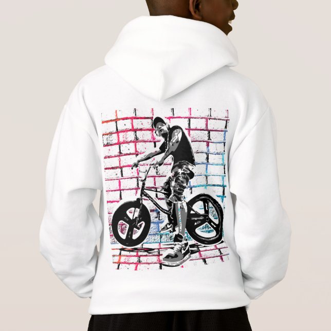Bmx Bike - Bmx Urban Bicycle Apparel Hoodie (Back)