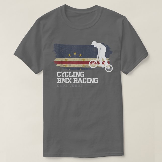 BMX Bike Cape Verde Flag Biking Cycling Racing BMX T-Shirt (Design Front)