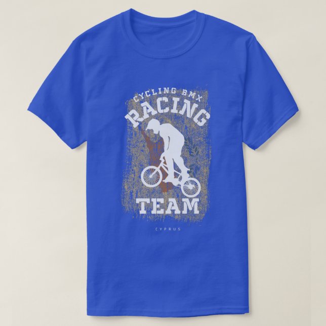 BMX Bike Cyprus Flag Biking Cycling Racing BMX 270 T-Shirt (Design Front)