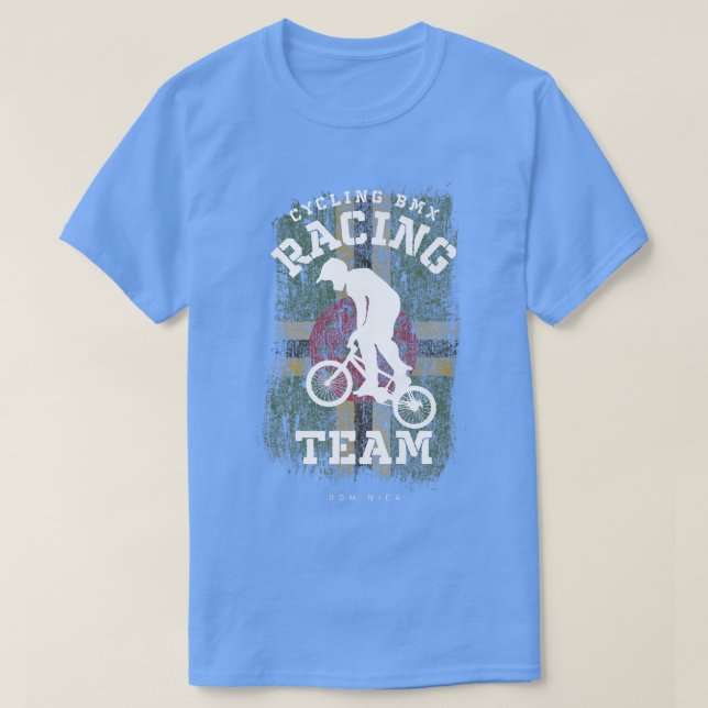 BMX Bike Dominica Flag Biking Cycling Racing BMX   T-Shirt (Design Front)