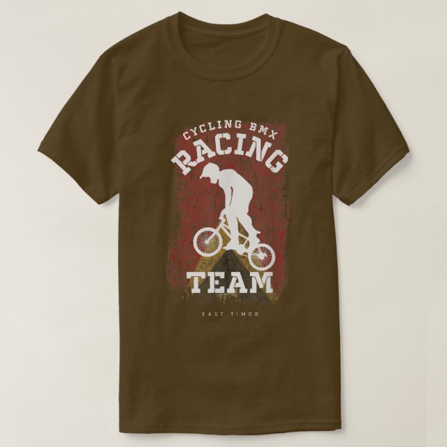 BMX Bike East Timor Flag Biking Cycling Racing BMX T-Shirt (Design Front)