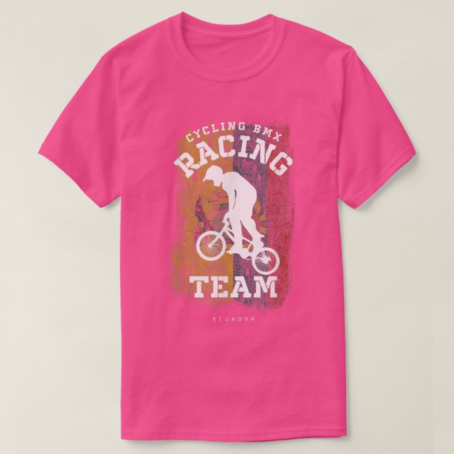 BMX Bike Ecuador Flag Biking Cycling Racing BMX332 T-Shirt (Design Front)