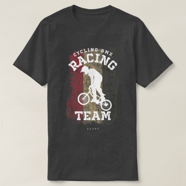 BMX Bike Egypt Flag Biking Cycling Racing BMX335 T-Shirt (Design Front)