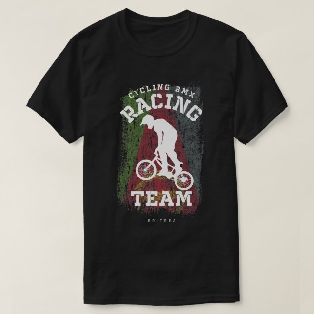 BMX Bike Eritrea Flag Biking Cycling Racing BMX 29 T-Shirt (Design Front)