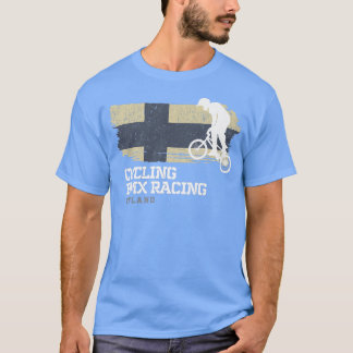 BMX Bike Finland Flag Biking Cycling Racing BMX 30 T-Shirt