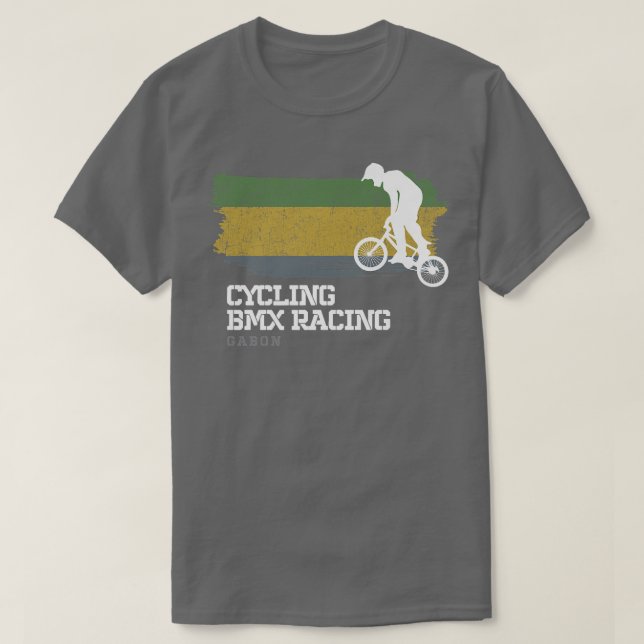 BMX Bike Gabon Flag Biking Cycling Racing BMX  307 T-Shirt (Design Front)