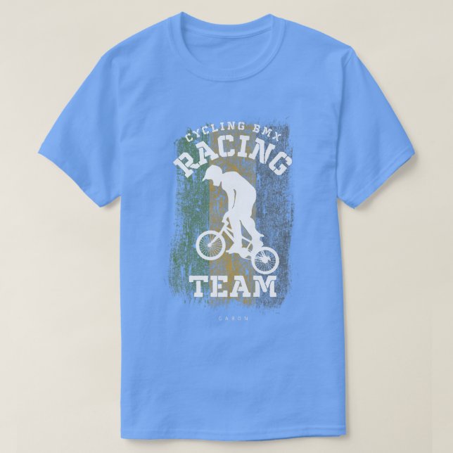 BMX Bike Gabon Flag Biking Cycling Racing BMX 308 T-Shirt (Design Front)