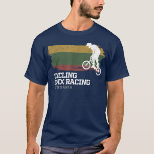 BMX Bike Lithuania Flag Biking Cycling Racing BMX T-Shirt