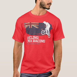 BMX Bike New Zealand Flag Biking Cycling Racing BM T-Shirt