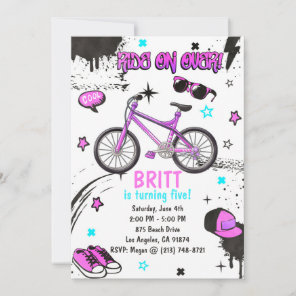 BMX Bike Purple Invitation