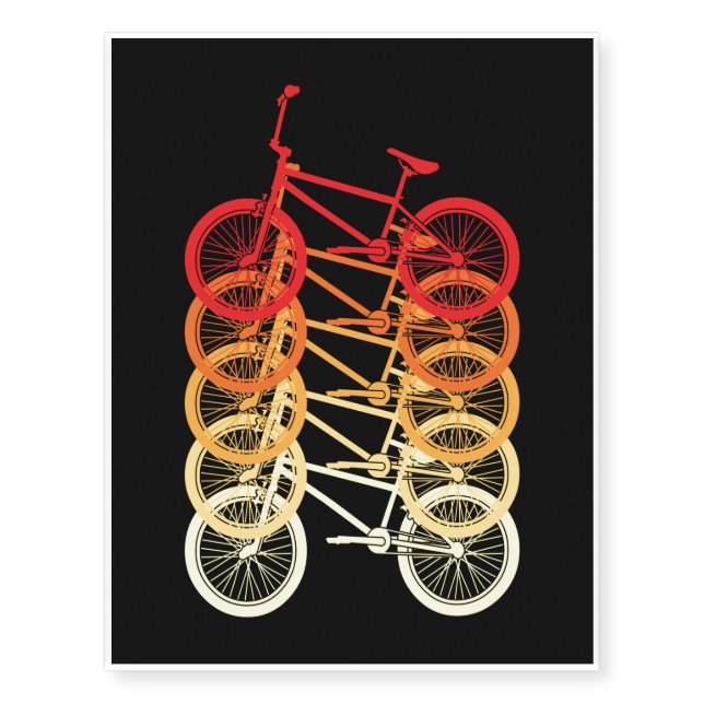 BMX Bike Rider, Bicycle Racing Stunt Cyclist Lover Temporary Tattoos (Front)
