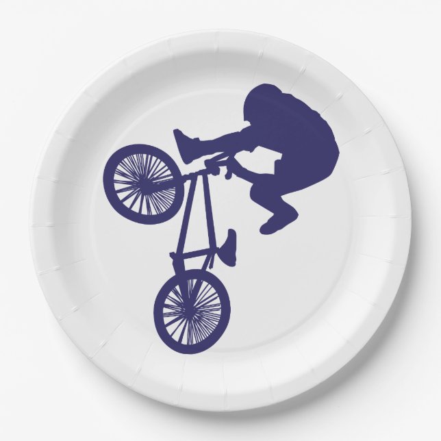 BMX Bike Rider Paper Plates (Front)