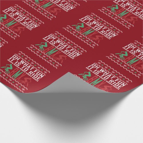 BMX Bike Rider Ugly Christmas Sweater Wrapping Paper